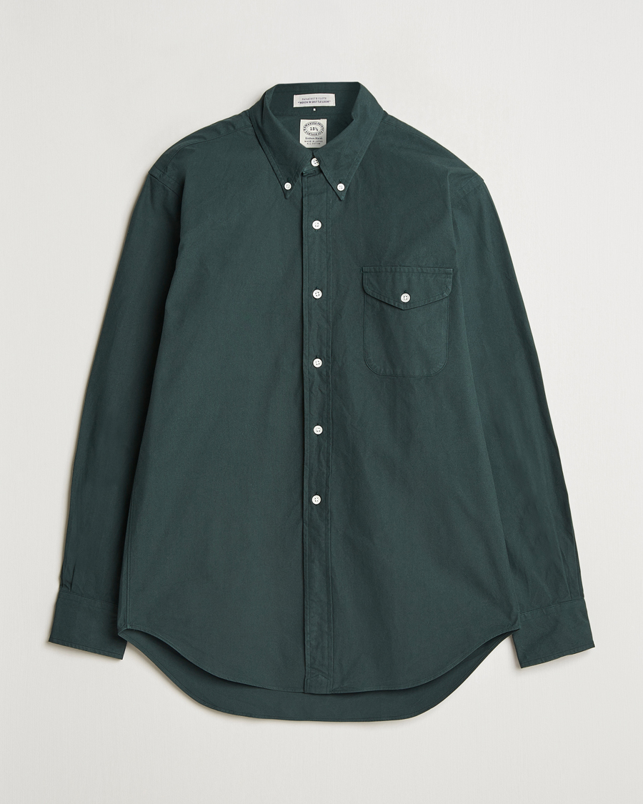 Herre | Skjorter | Kamakura Shirts | Vintage Ivy Flap Pocket Shirt Dark Green
