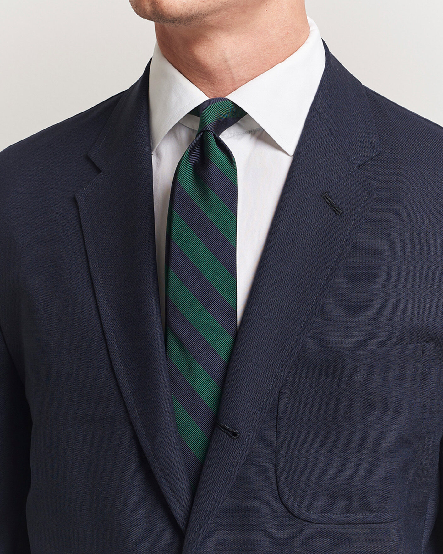 Herre | Slips | Kamakura Shirts | Kamakura ShirtsVintage Ivy Regimental Stripe Silk TieNavy/Green