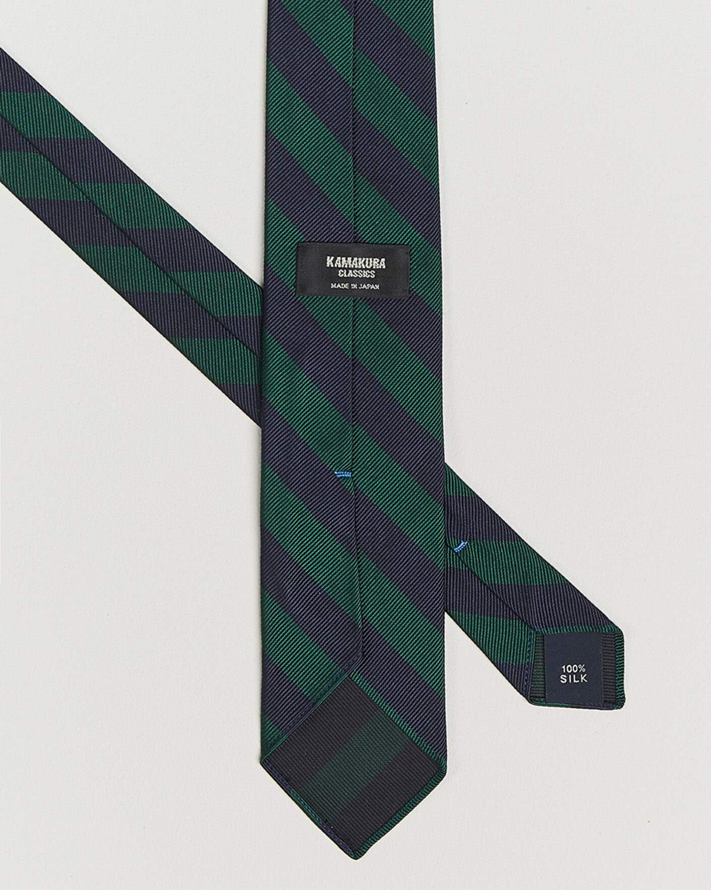 Herre | Slips | Kamakura Shirts | Kamakura ShirtsVintage Ivy Regimental Stripe Silk TieNavy/Green