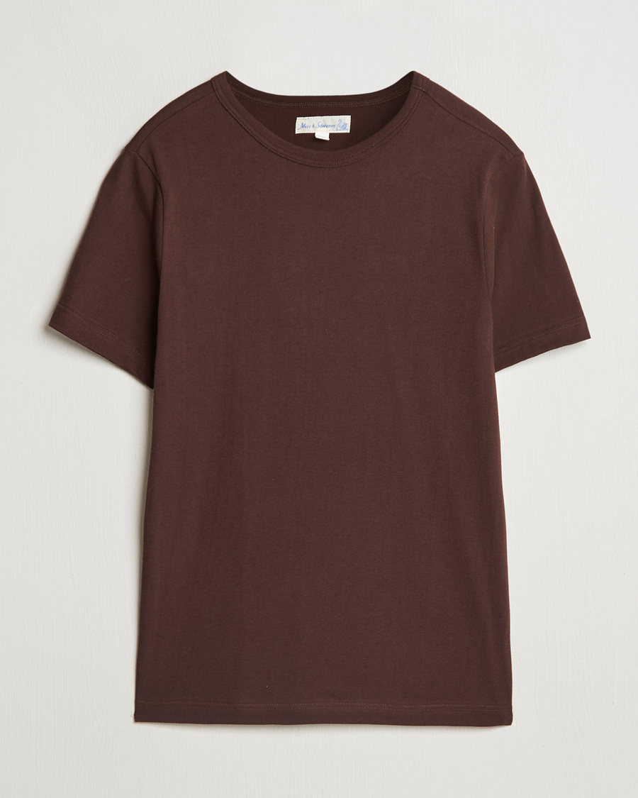 Herre | T-Shirts | Merz b. Schwanen | 1950s Classic Loopwheeled T-Shirt Coffee