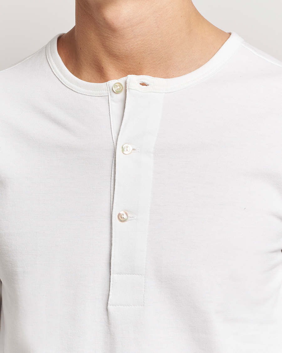 Herre | Gensere | Merz b. Schwanen | Classic Organic Cotton Henley Sweater White