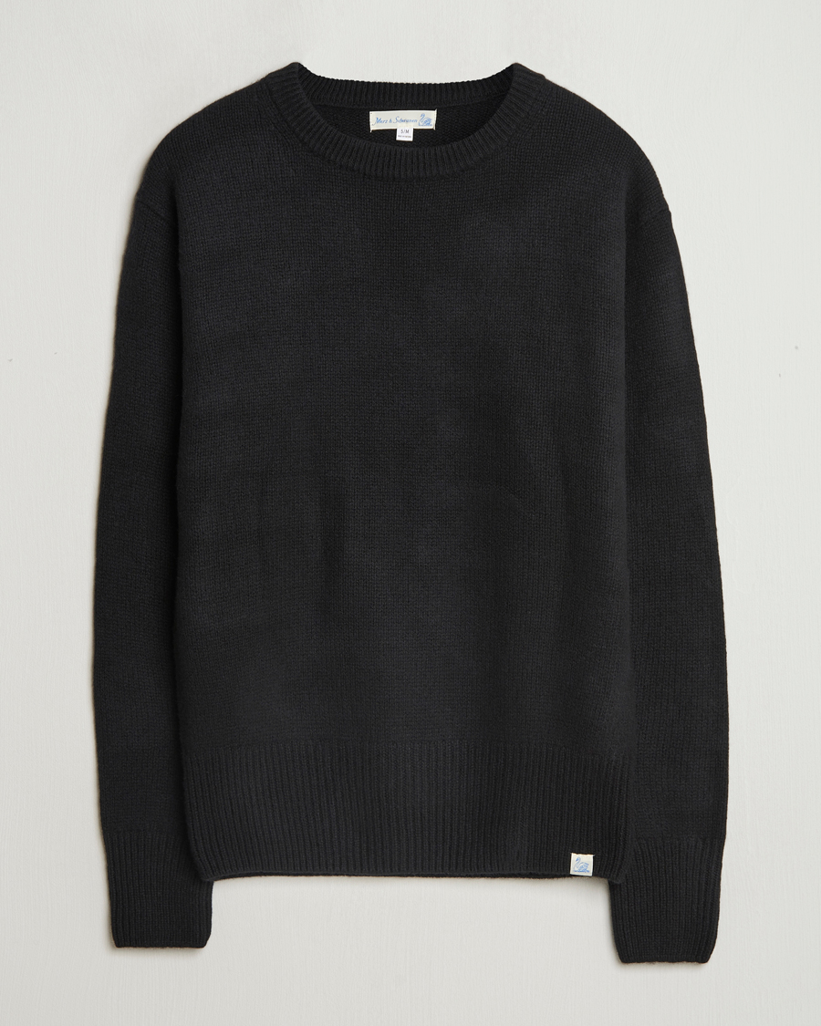 Herre | Gensere | Merz b. Schwanen | Merino/Cashmere Pullover Deep Black