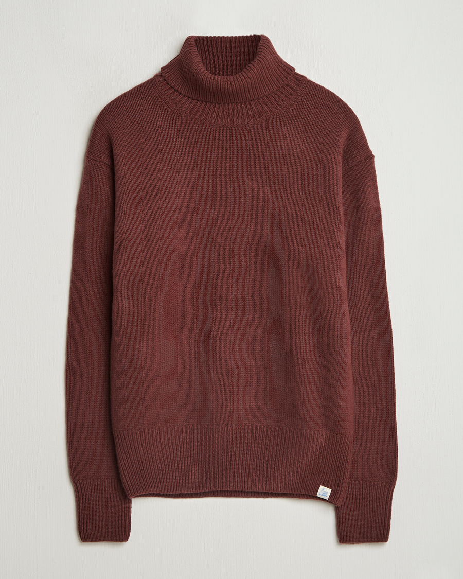 Herre | Gensere | Merz b. Schwanen | Merino/Cashmere Rollneck Bark Brown