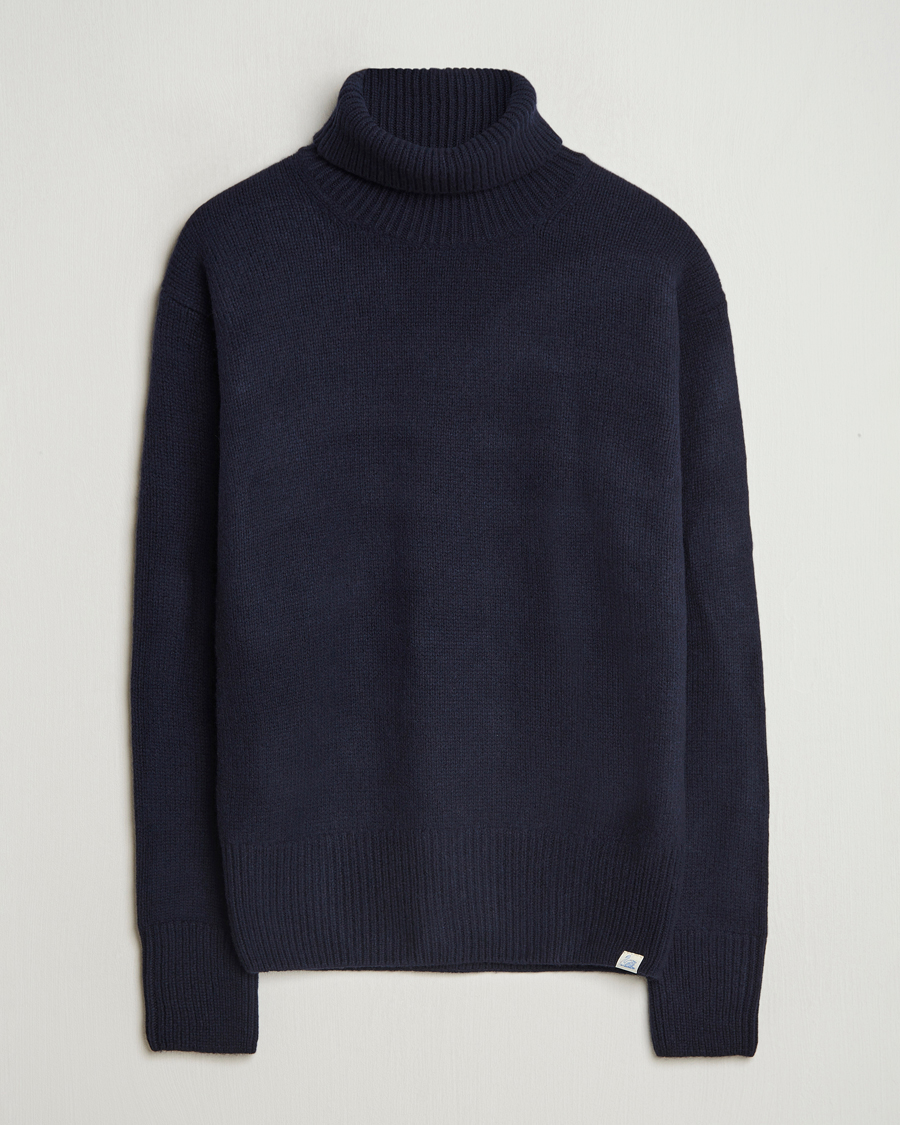 Herre | Gensere | Merz b. Schwanen | Merino/Cashmere Rollneck Dark Navy