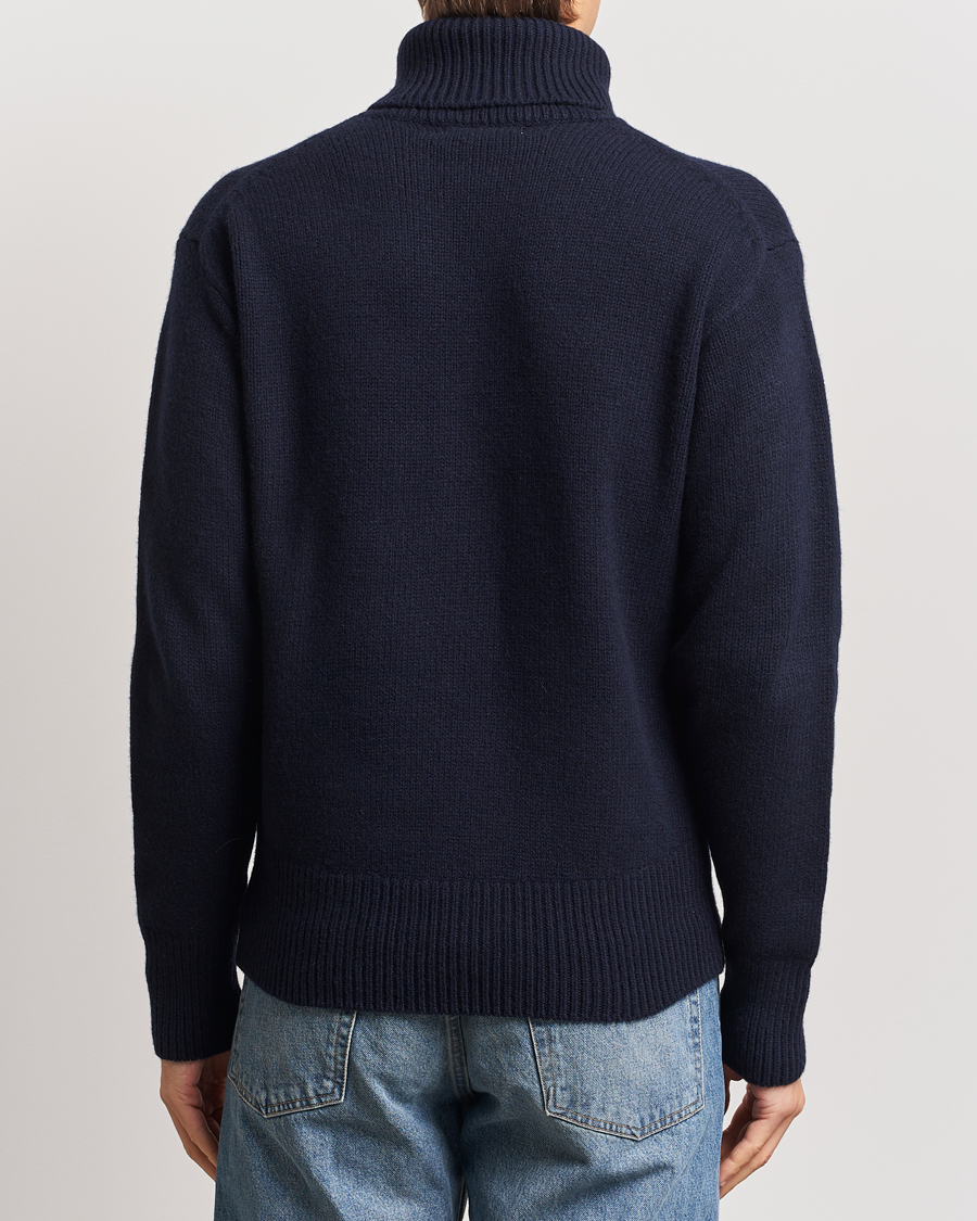 Herre | Gensere | Merz b. Schwanen | Merino/Cashmere Rollneck Dark Navy
