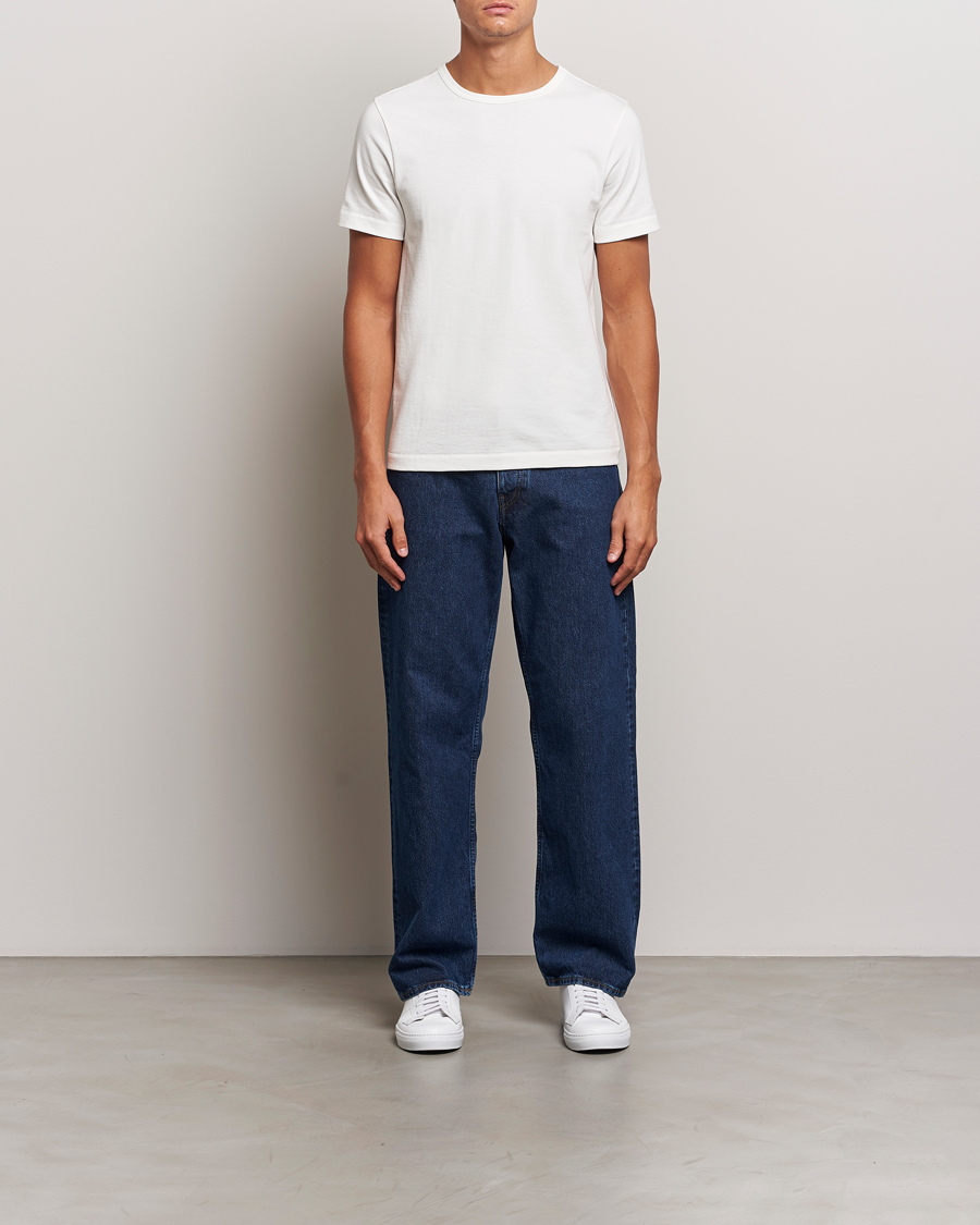 Herre | T-Shirts | Merz b. Schwanen | Classic Fit Loopwheeled T-Shirt White