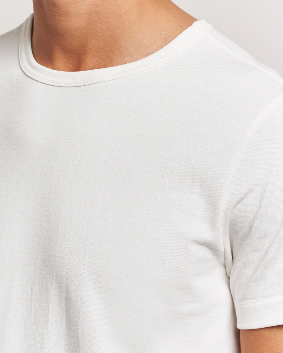 Herre | T-Shirts | Merz b. Schwanen | Classic Fit Loopwheeled T-Shirt White