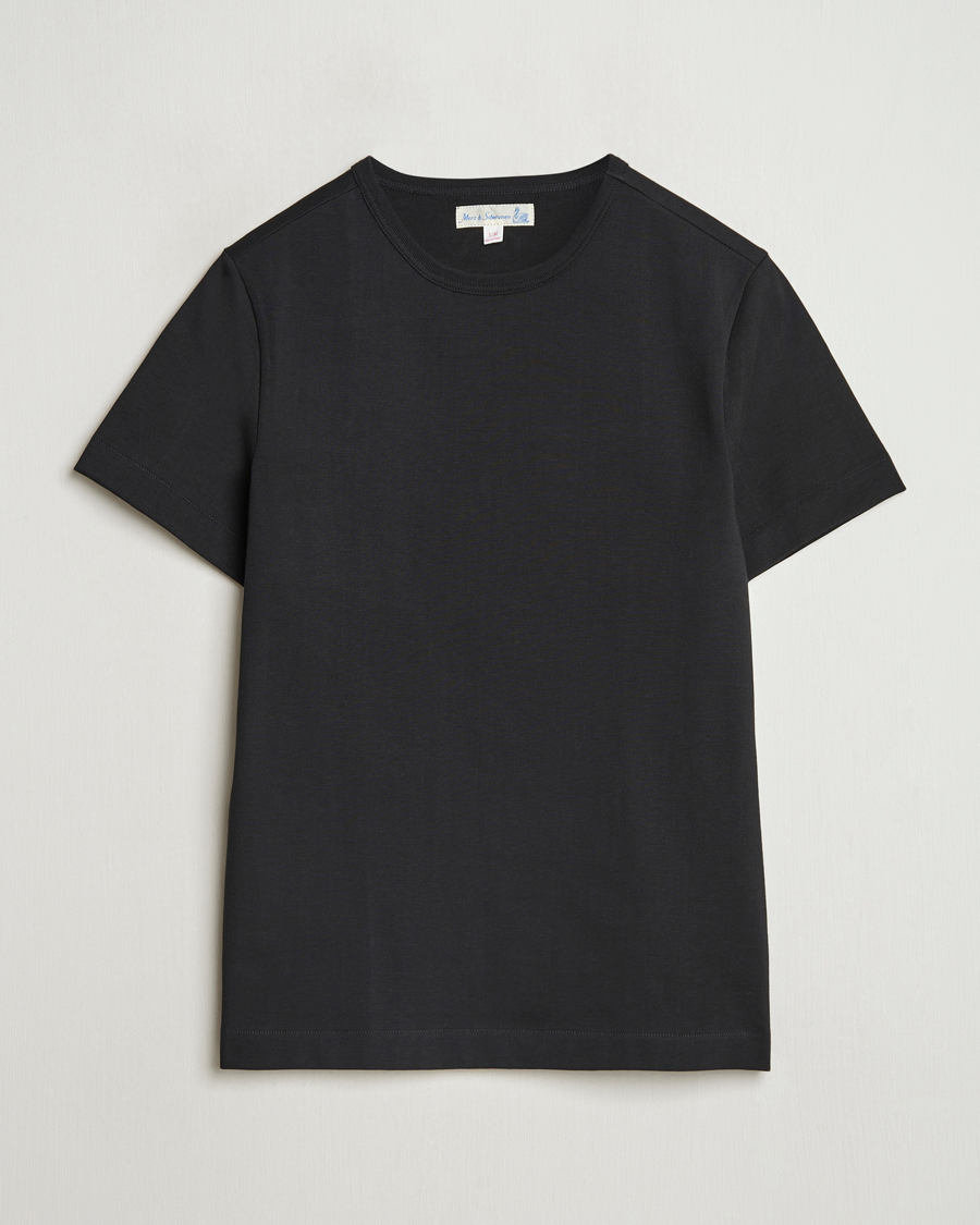 Herre | T-Shirts | Merz b. Schwanen | Classic Fit Loopwheeled T-Shirt Black