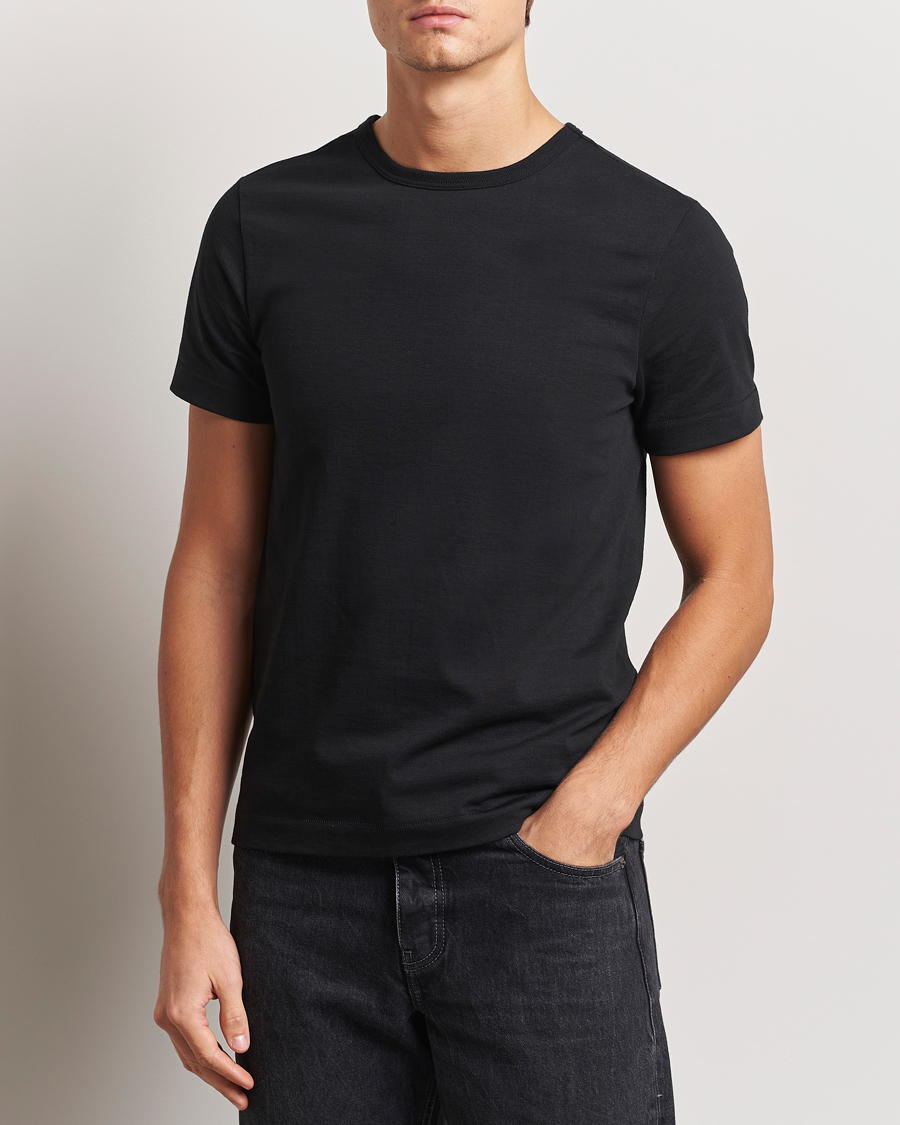 Herre | T-Shirts | Merz b. Schwanen | Classic Fit Loopwheeled T-Shirt Black