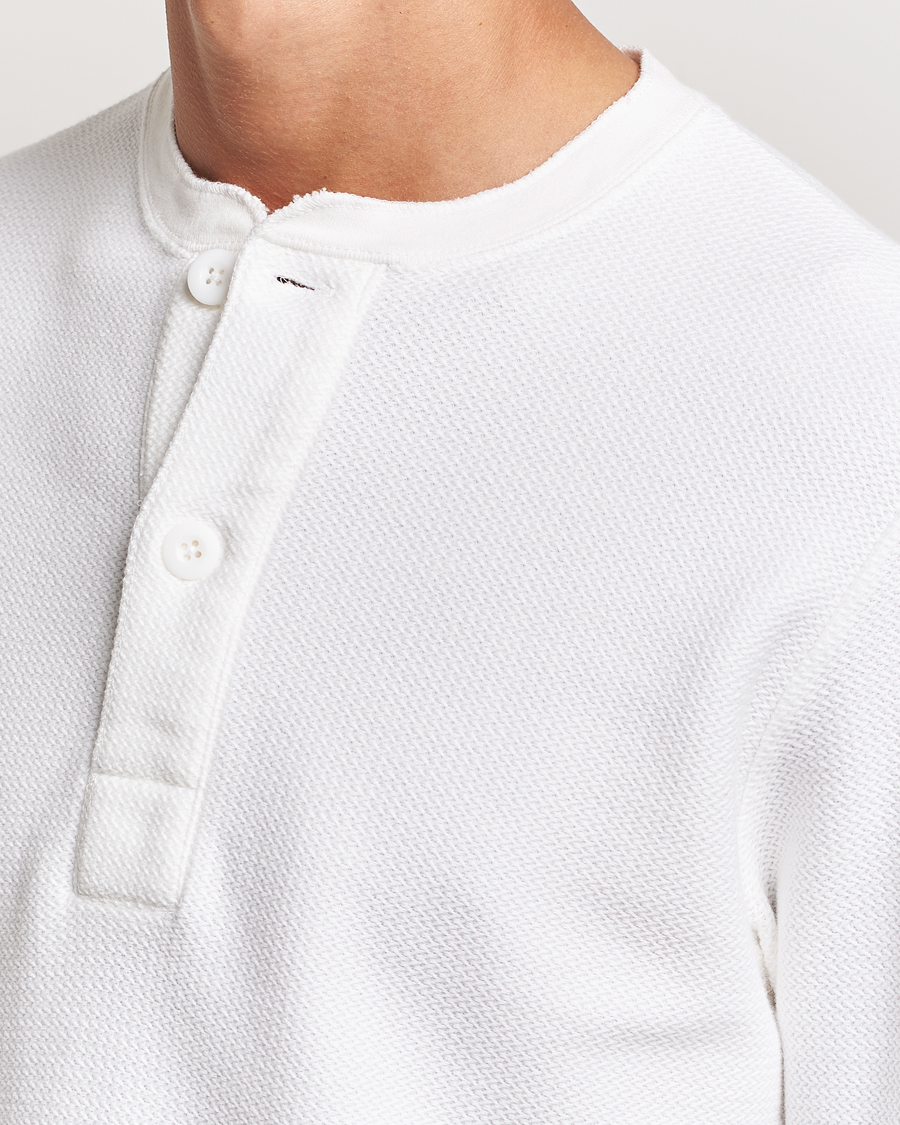Herre | Gensere | BEAMS PLUS | Waffle Cotton Henley White