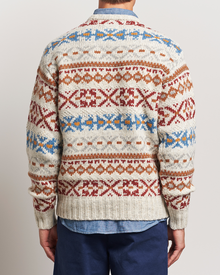 Herre | Gensere | BEAMS PLUS | Fair Isle Crew Neck Sweater Off White