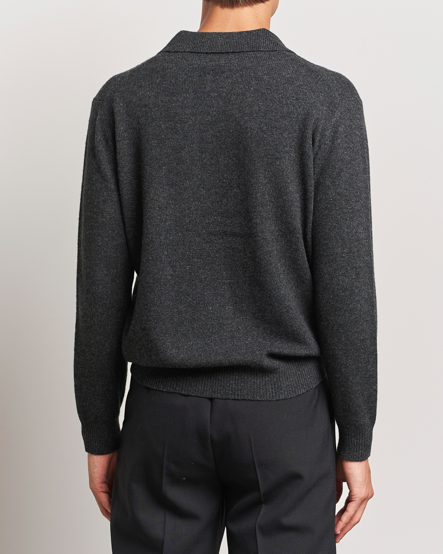 Herre | Gensere | BEAMS PLUS | Long Sleeve Knitted Polo Charcoal