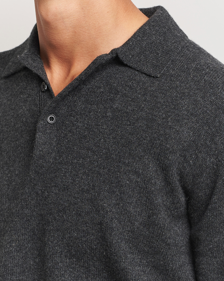 Herre | Gensere | BEAMS PLUS | Long Sleeve Knitted Polo Charcoal