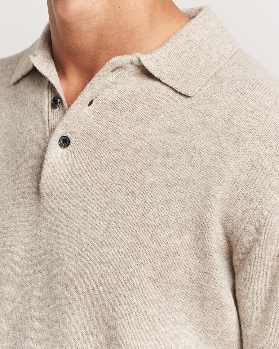 Herre | Gensere | BEAMS PLUS | Knitted Wool Polo Beige