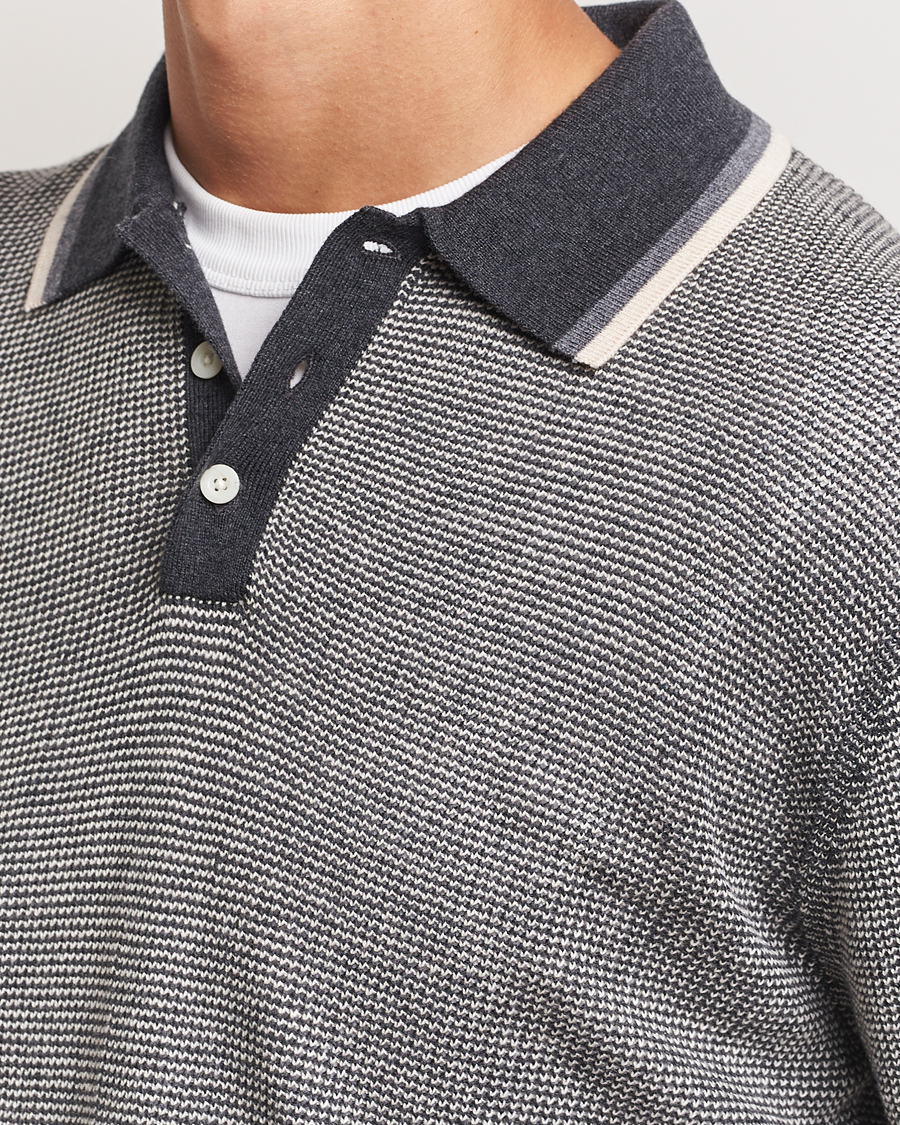 Herre | Gensere | BEAMS PLUS | Collar Line Knitted Polo Charcoal