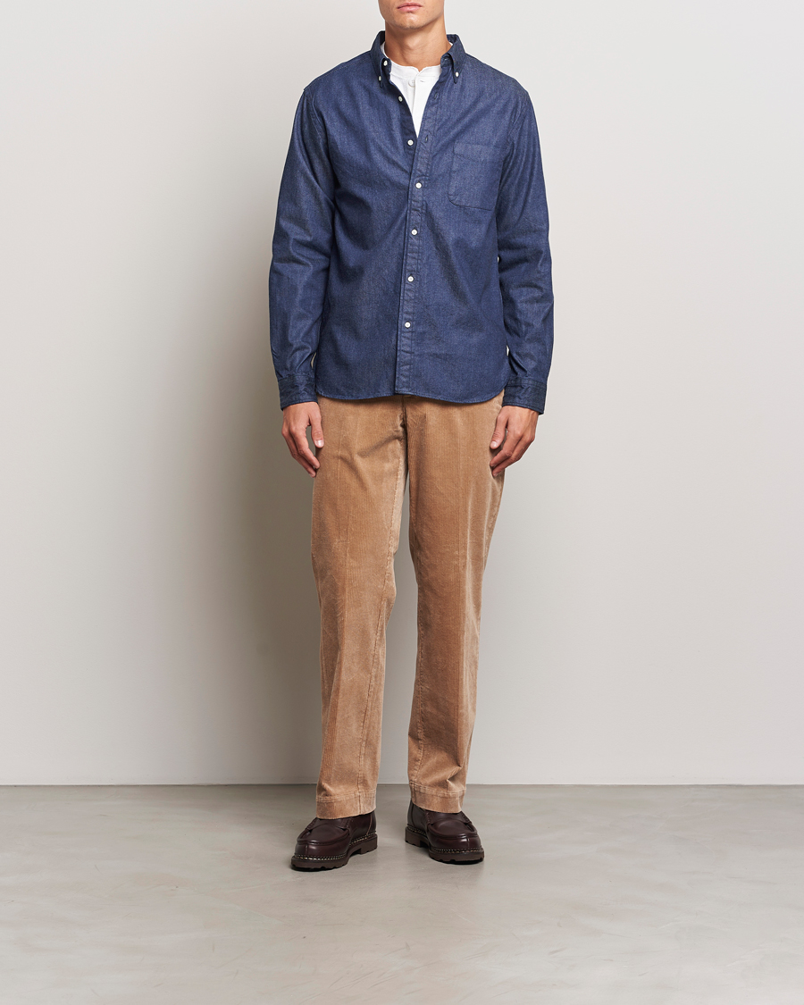 Herre | Skjorter | BEAMS PLUS | Denim Button Down Shirt Dark Indigo