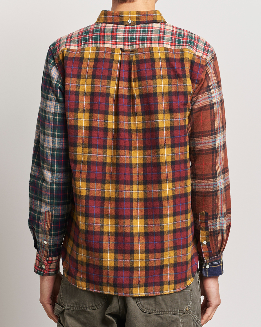 Herre | Skjorter | BEAMS PLUS | Patchwork Flannel Button Down Shirt Mustard Multi