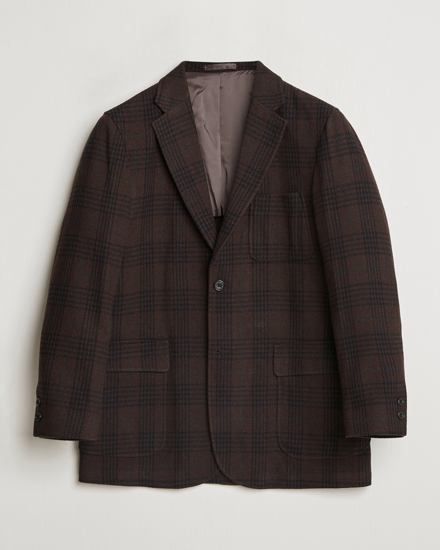 Herre | Dressjakker | BEAMS PLUS | Wool Plaid Blazer Dark Brown