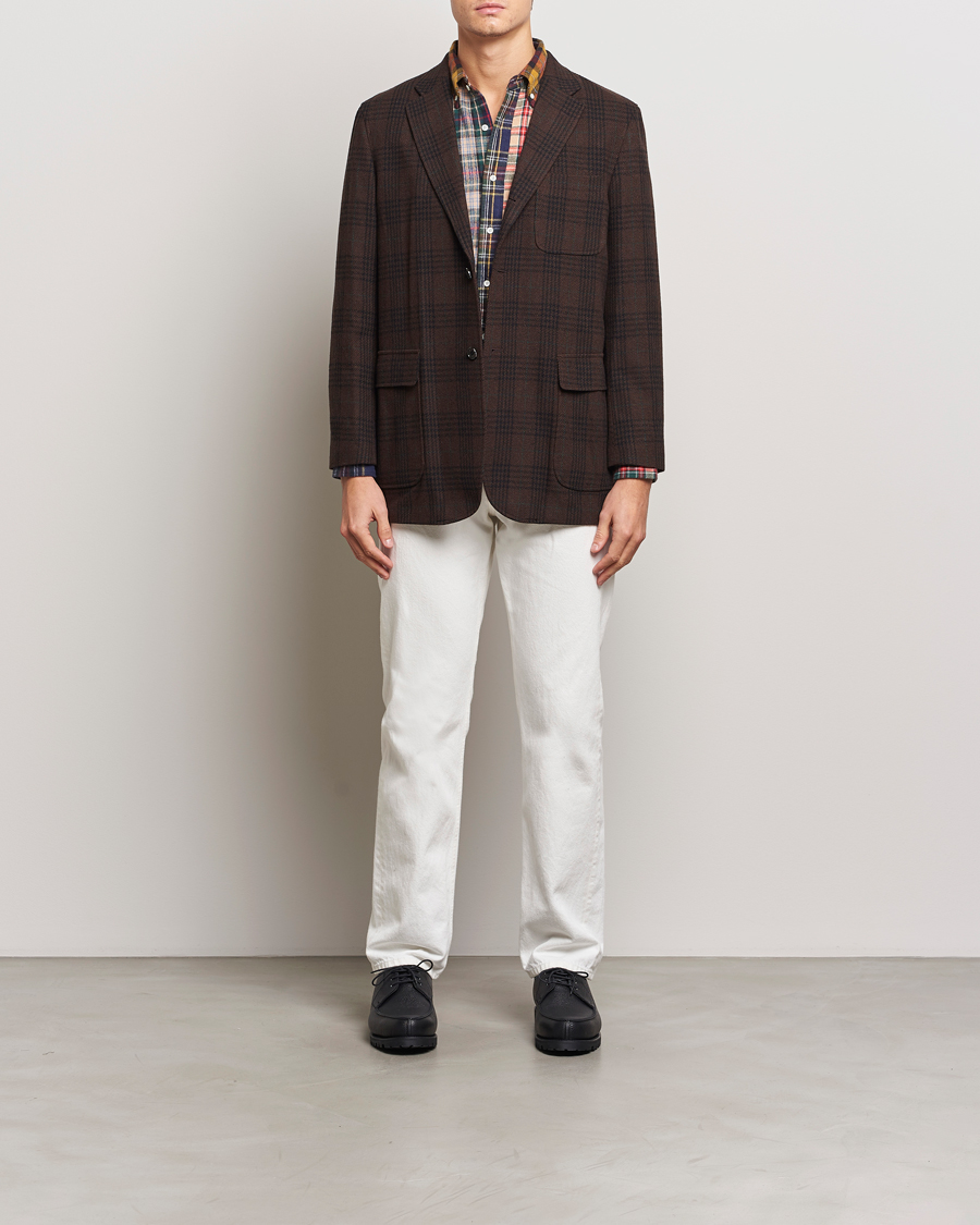 Herre | Dressjakker | BEAMS PLUS | Wool Plaid Blazer Dark Brown