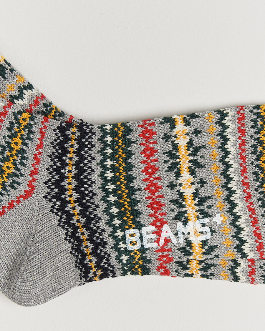 Herre | Undertøy | BEAMS PLUS | Fairisle Socks Grey