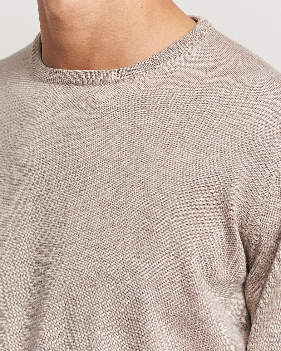 Herre | Gensere | Gran Sasso | Merino Fashion Fit Crew Neck Pullover Light Beige