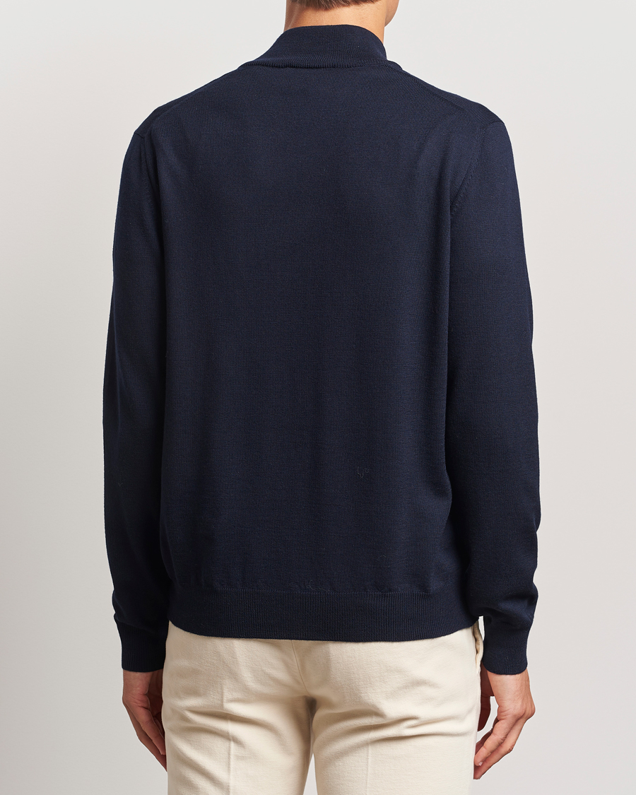 Herre | Gensere | Gran Sasso | Merino Fashion Fit Half Zip Navy
