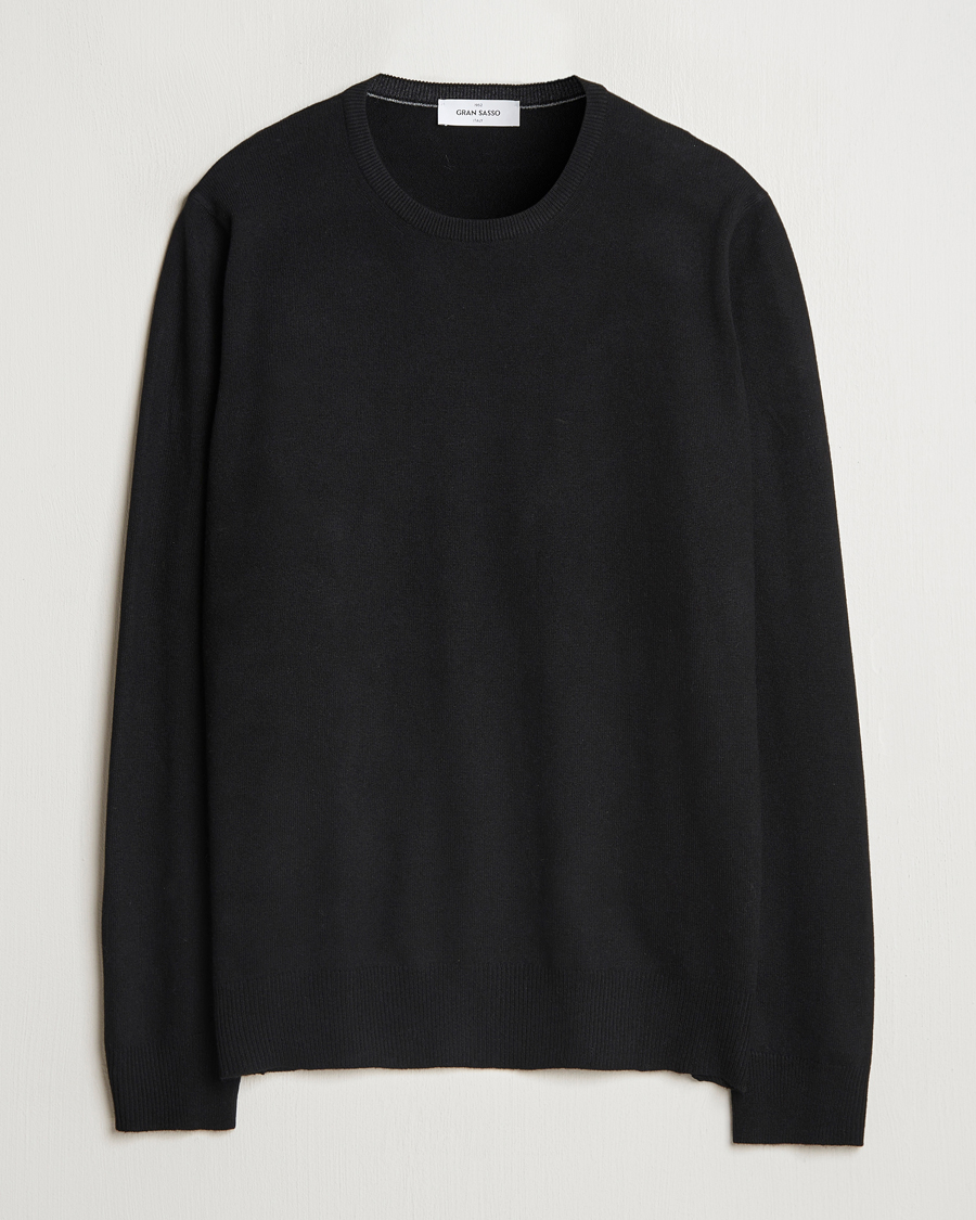 Herre | Gensere | Gran Sasso | Wool/Cashmere Crew Neck Black