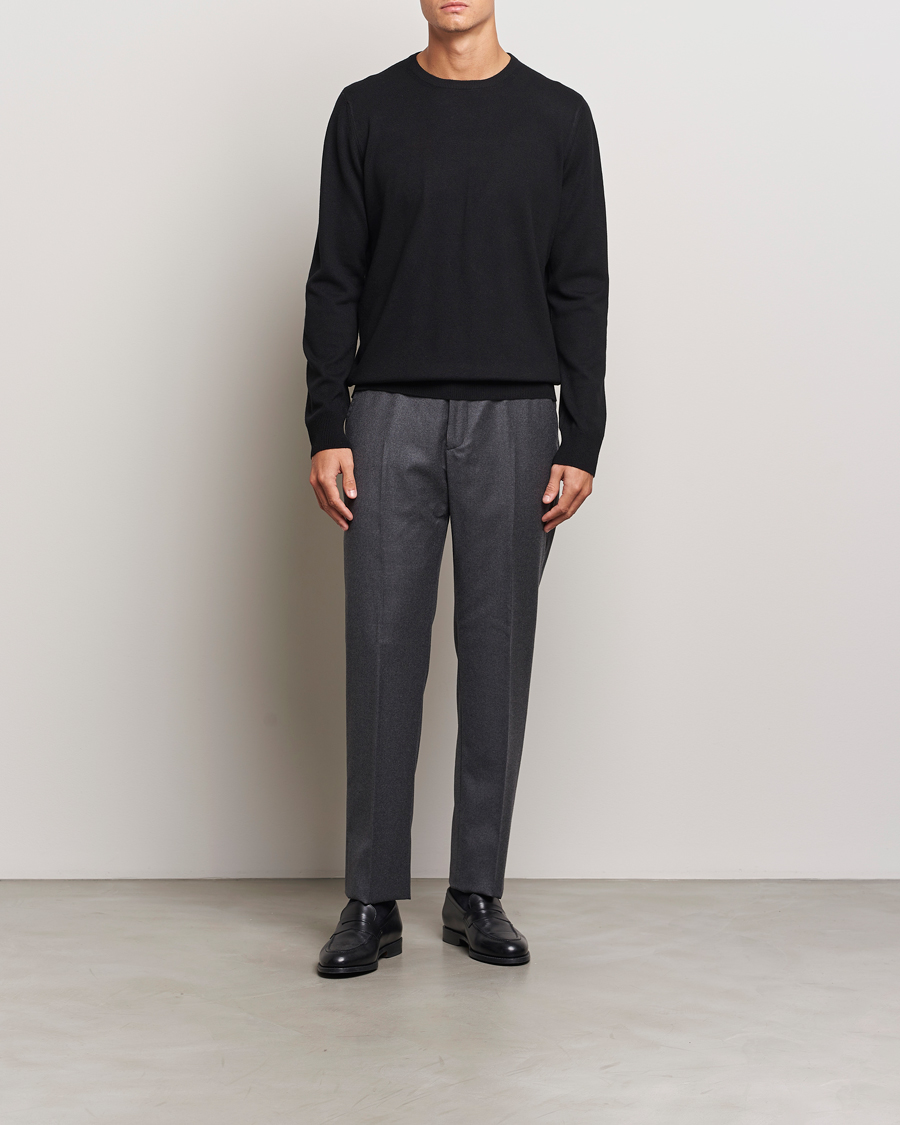 Herre | Gensere | Gran Sasso | Wool/Cashmere Crew Neck Black