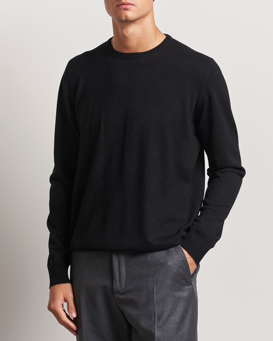 Herre | Gensere | Gran Sasso | Wool/Cashmere Crew Neck Black
