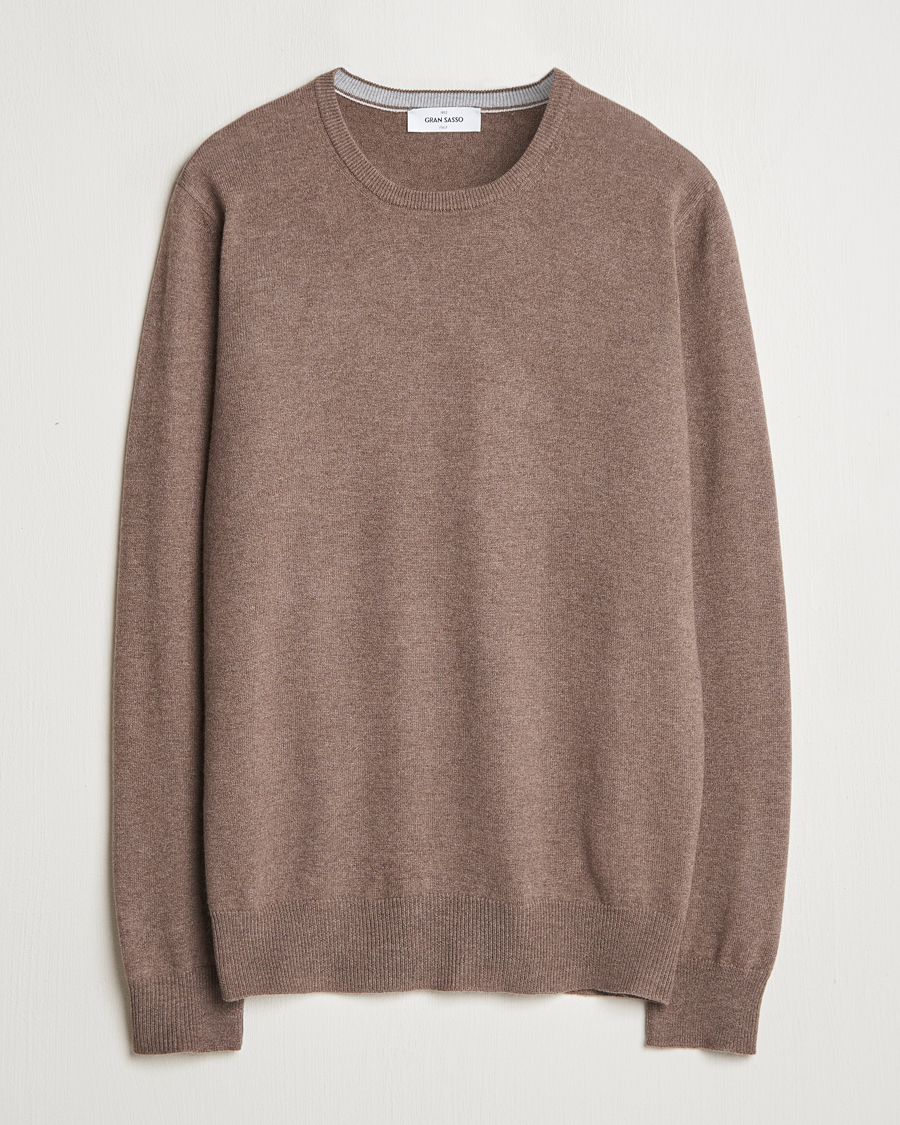 Herre | Gensere | Gran Sasso | Wool/Cashmere Crew Neck Light Brown