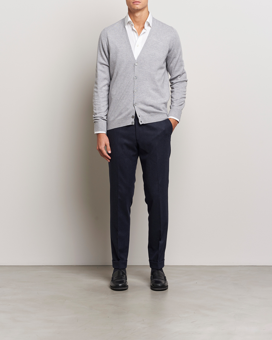 Herre | Gensere | Gran Sasso | Wool/Cashmere Cardigan Light Grey