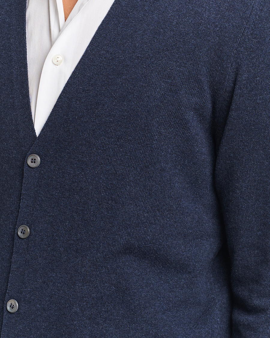 Herre | Gensere | Gran Sasso | Wool/Cashmere Cardigan Navy Melange