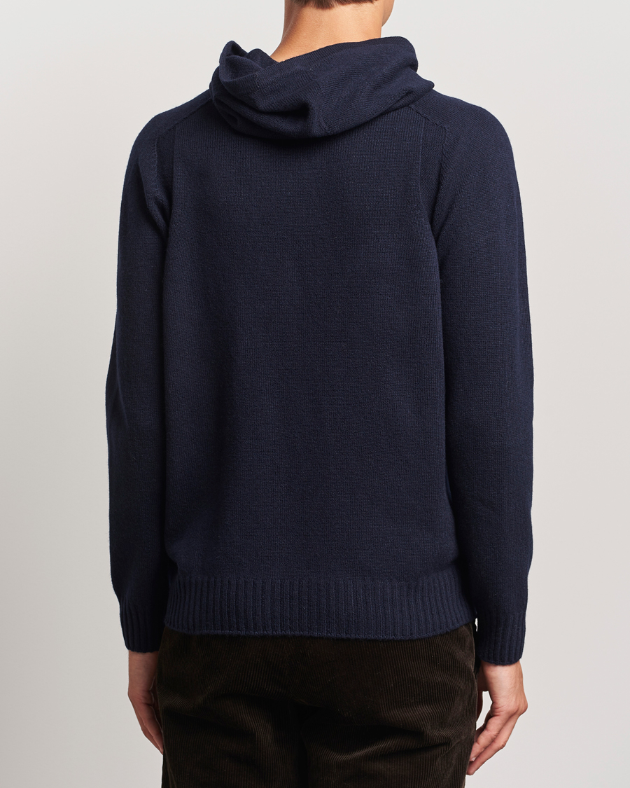 Herre | Gensere | Gran Sasso | Wool Hoodie Navy