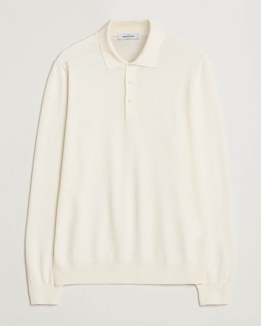Herre | Gensere | Gran Sasso | Merino Fashion Fit Polo Cream