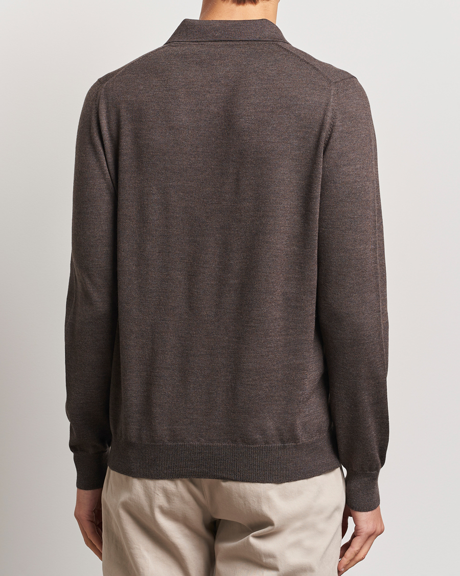 Herre | Gensere | Gran Sasso | Merino Fashion Fit Polo Brown
