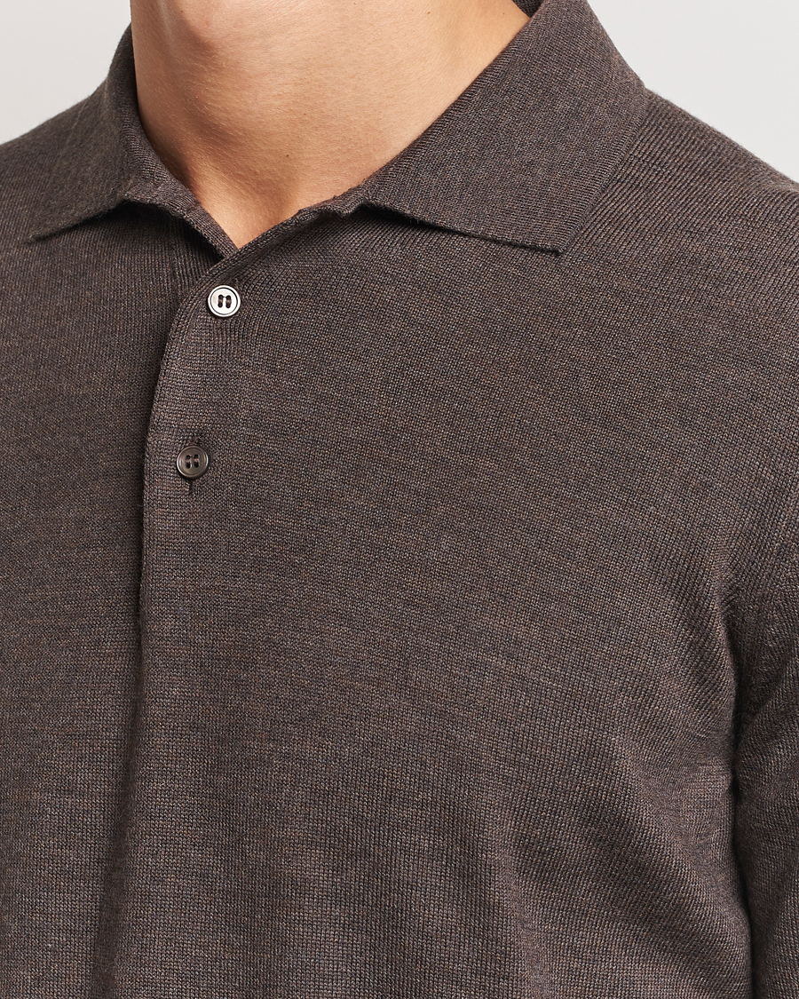 Herre | Gensere | Gran Sasso | Merino Fashion Fit Polo Brown