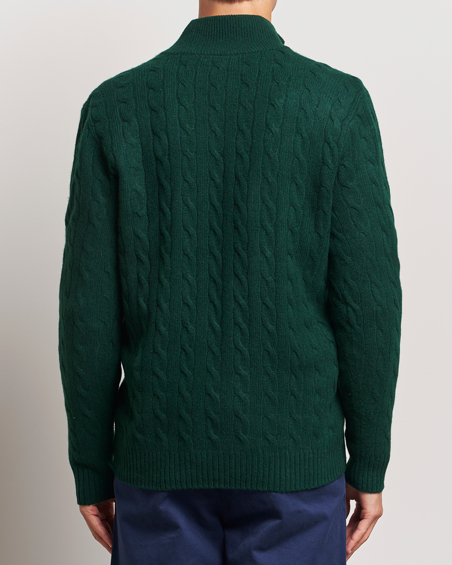 Herre | Gensere | Polo Ralph Lauren | Wool/Cashmere Cable Half Zip Green