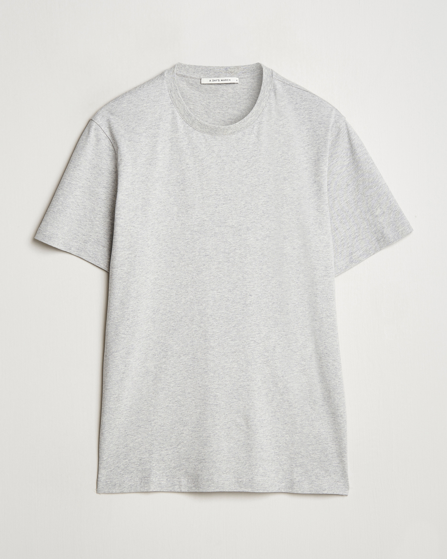 Herre | T-Shirts | A Day's March | Midweight T-Shirt Grey Melange