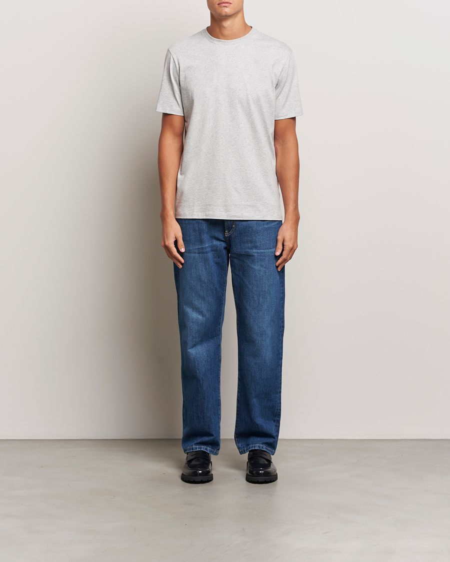 Herre | T-Shirts | A Day's March | Midweight T-Shirt Grey Melange