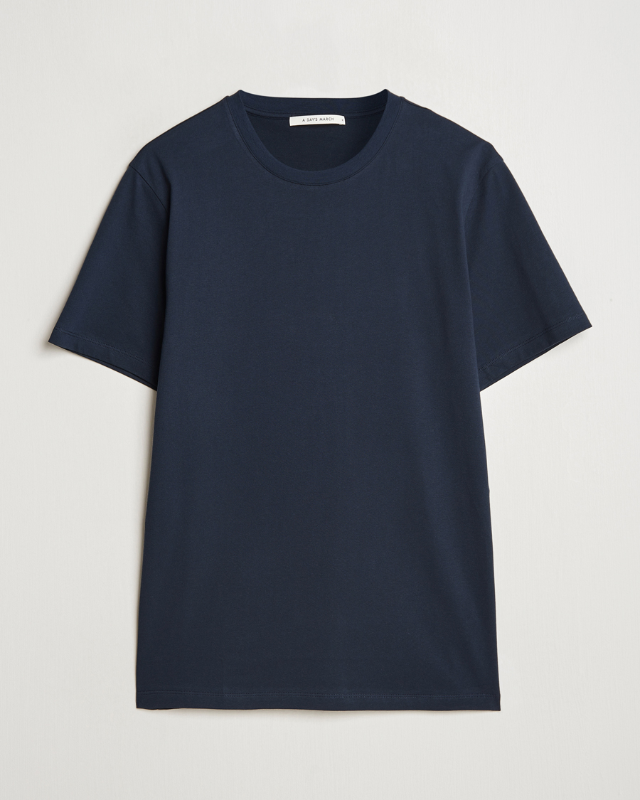 Herre | T-Shirts | A Day's March | Midweight T-Shirt Navy