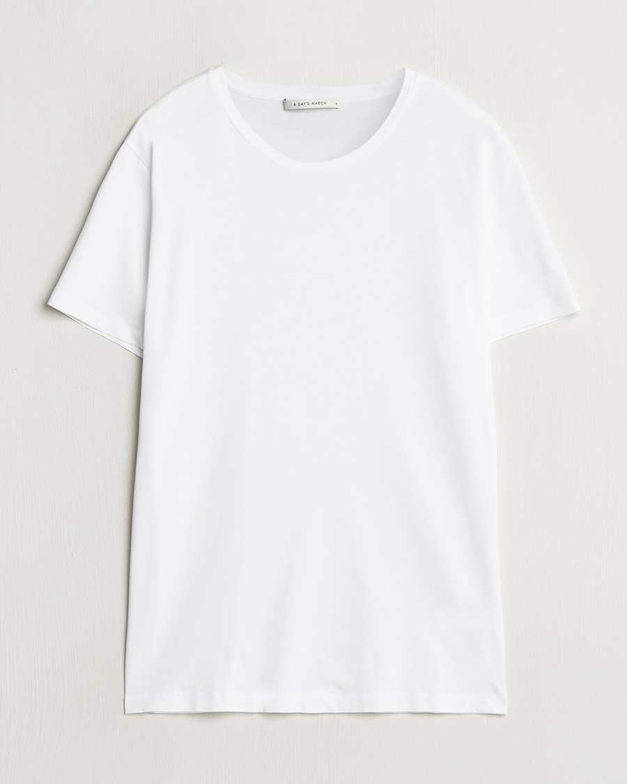 Herre | T-Shirts | A Day's March | Lightweight T-Shirt White