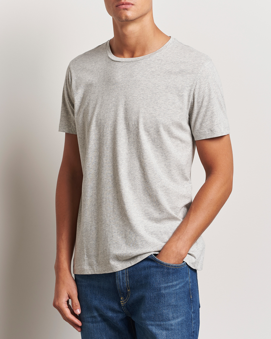 Herre | T-Shirts | A Day's March | Lightweight T-Shirt Grey Melange