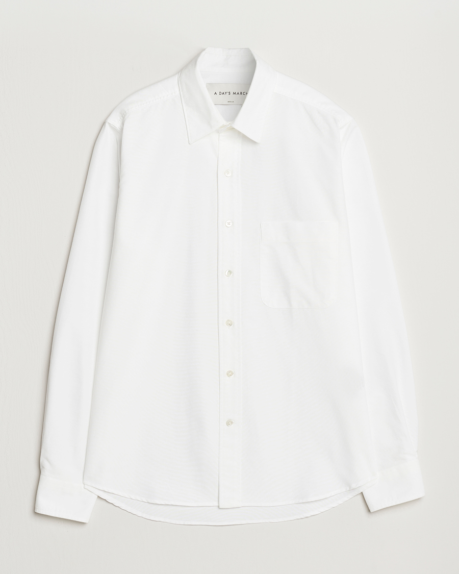 Herre | Skjorter | A Day's March | Mason Dyed Oxford Shirt White
