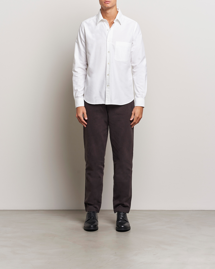 Herre | Skjorter | A Day's March | Mason Dyed Oxford Shirt White