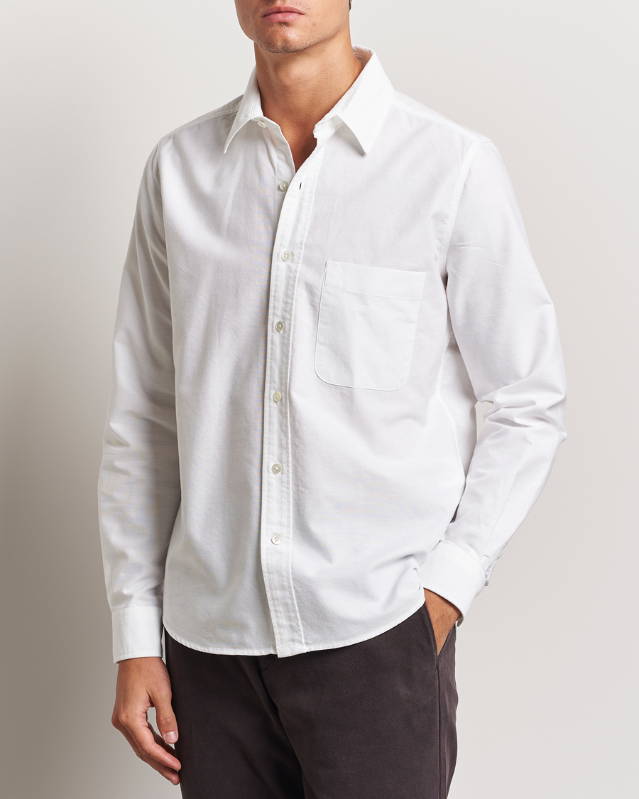 Herre | Skjorter | A Day's March | Mason Dyed Oxford Shirt White