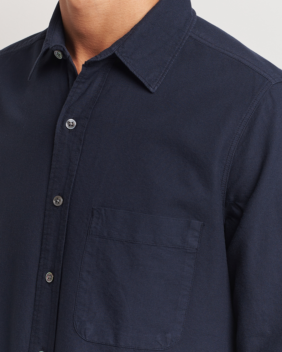 Herre | Skjorter | A Day's March | Mason Dyed Oxford Shirt Navy