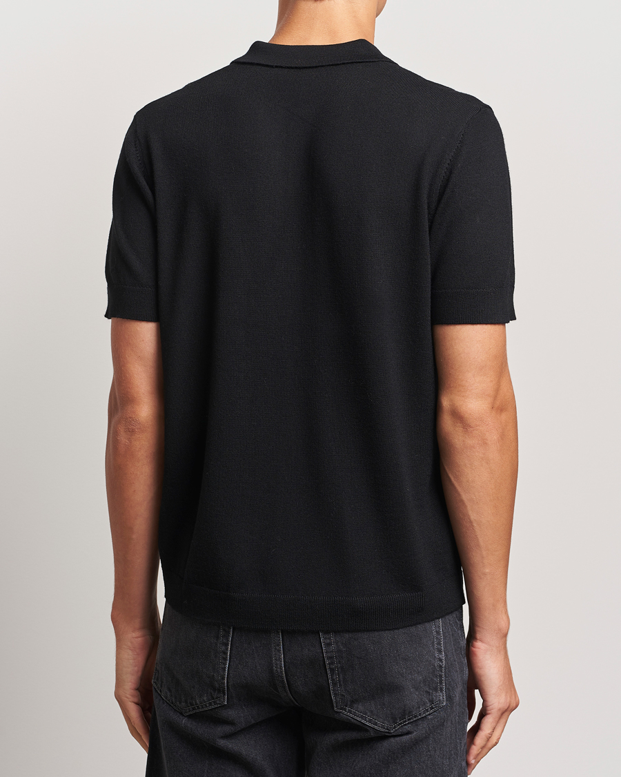 Herre | Pikéer | A Day's March | Rosehall Short Sleeve Merino Polo Black
