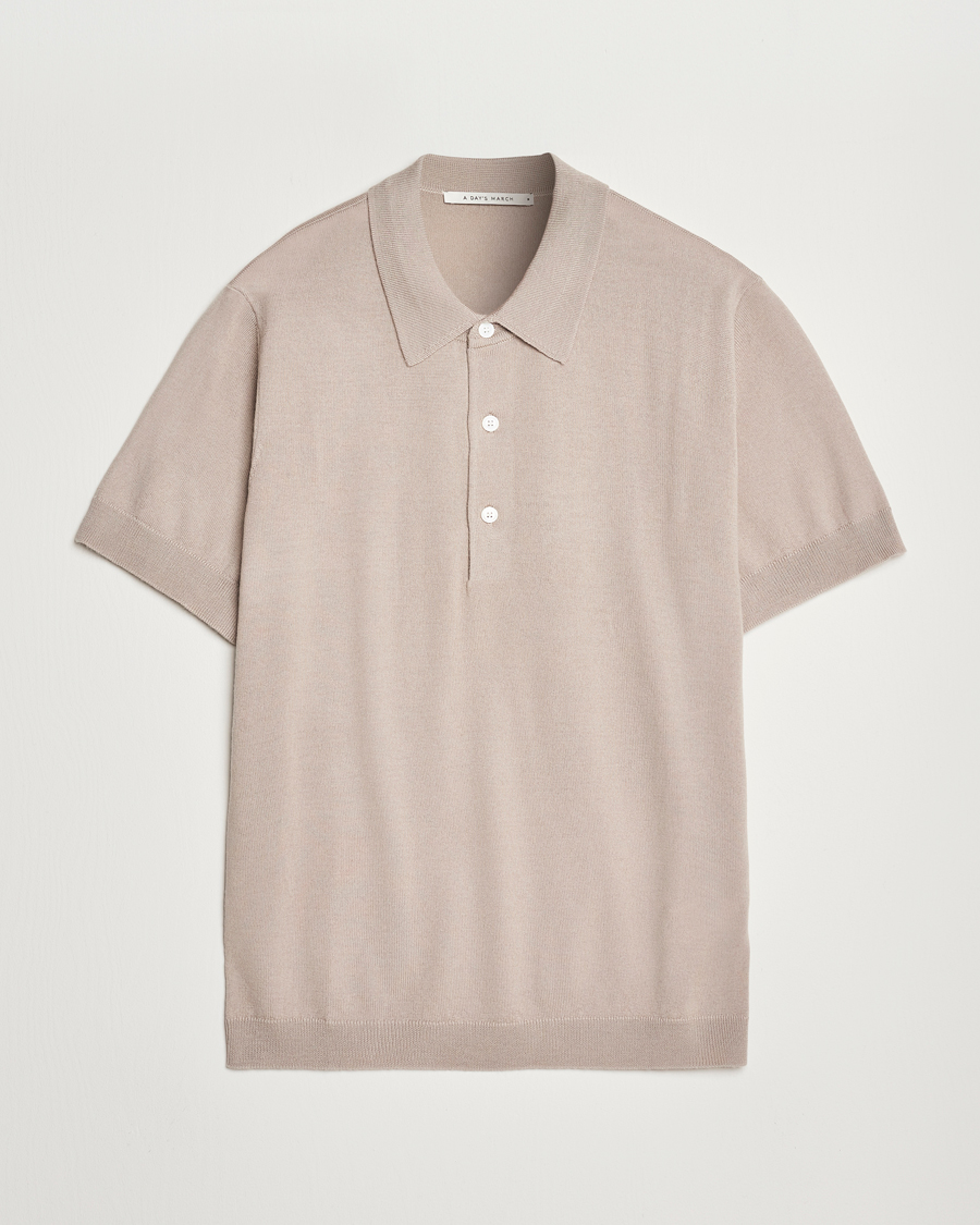 Herre | Pikéer | A Day's March | Rosehall Short Sleeve Merino Polo Dove