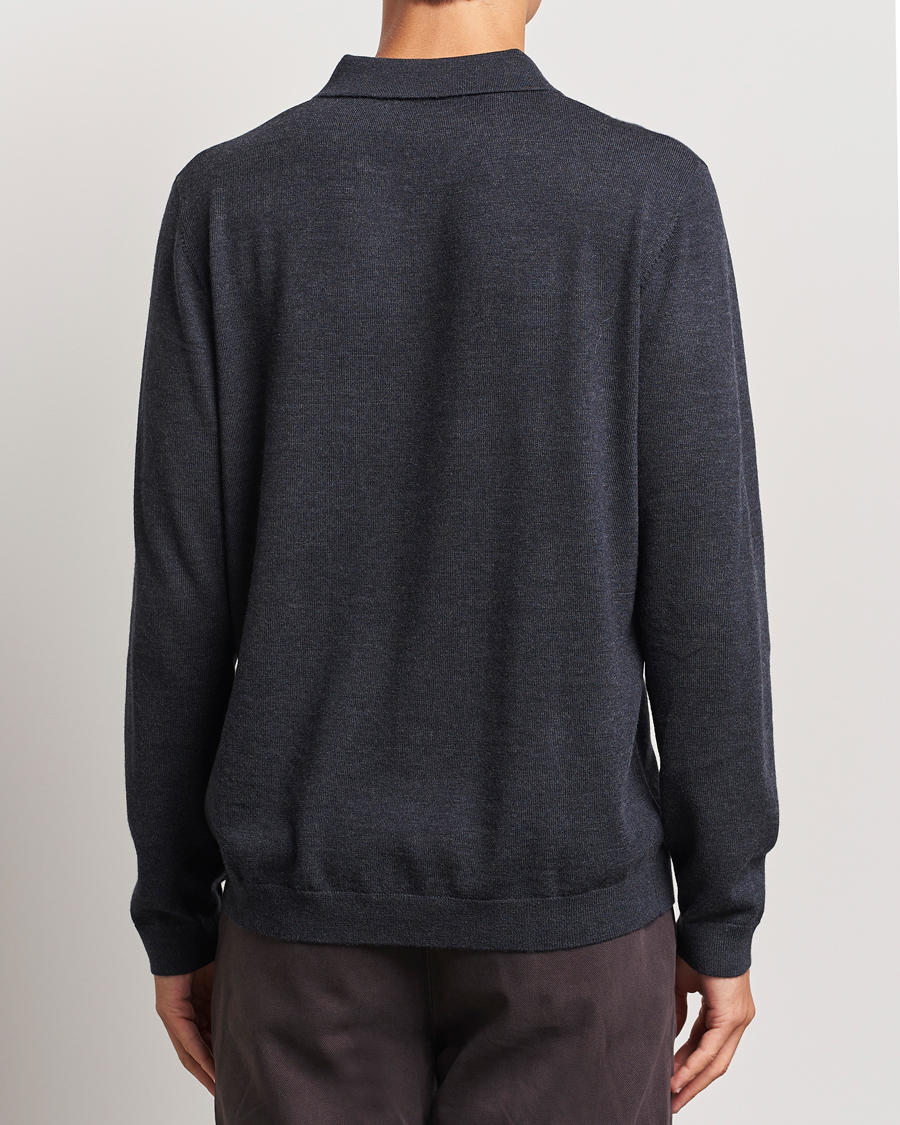 Herre | Gensere | A Day's March | Thompson Merino Half-Zip Polo Anthracite