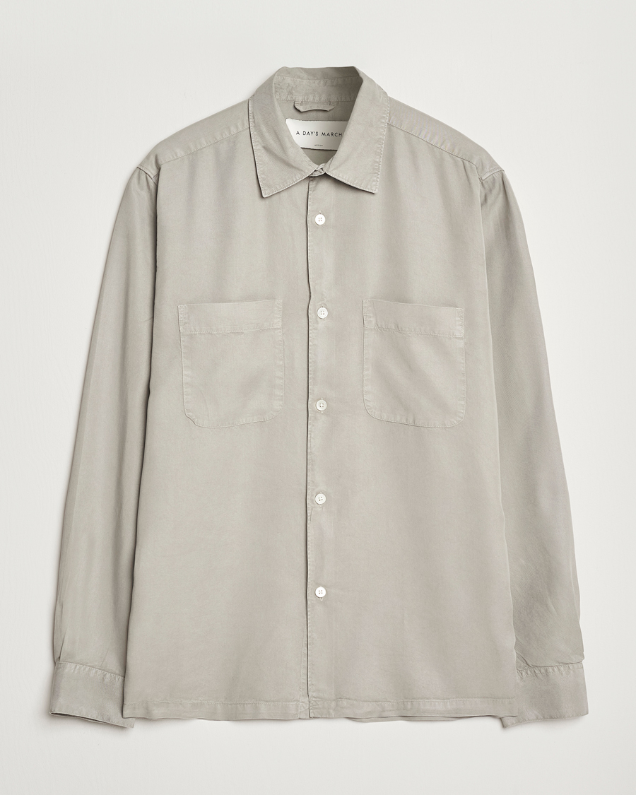 Herre | Skjorter | A Day's March | Balain Lyocell Shirt Rock Grey